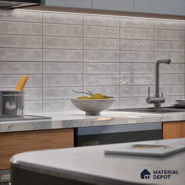 Faux Subway  Tile TL 07256 D Sintra 1011 1 ft x 1 ft Ceramic Glossy Finish - 9 mm  | 2 mm Spacer is Mandatory | Please Expect a Slight Variation of Pattern (Sample)